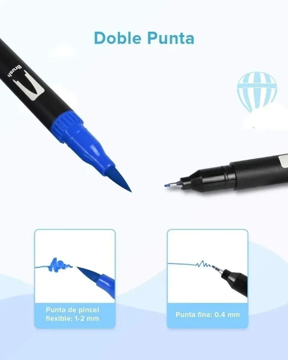 100 Marcadores De Doble Punta Pincel lettering lavables para dibujo Escolares