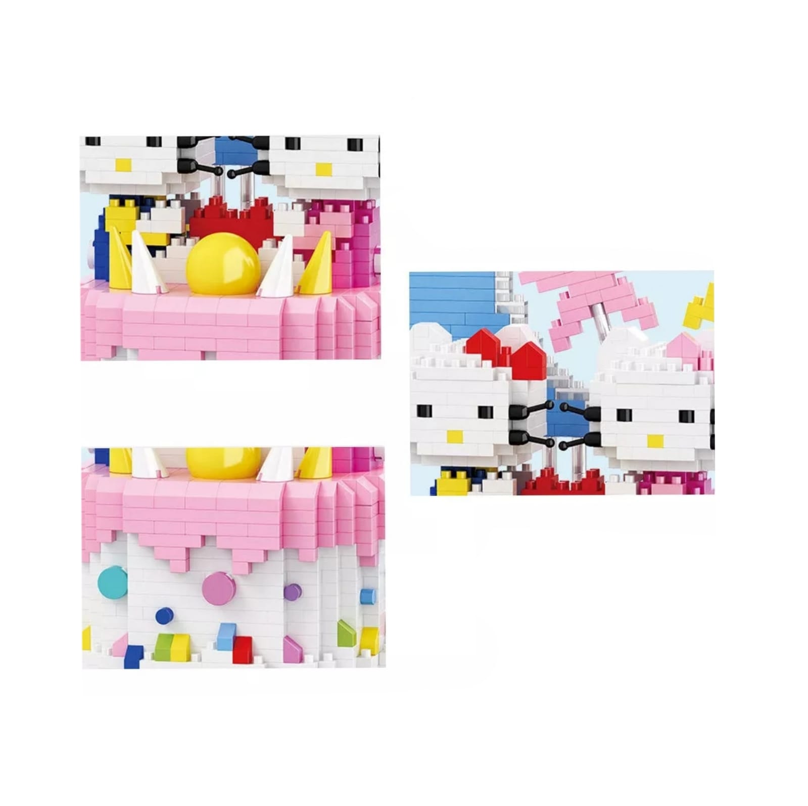 Mini Bloques de Construcción Hello Kitty Cumpleaños Pastel Tipo Lego