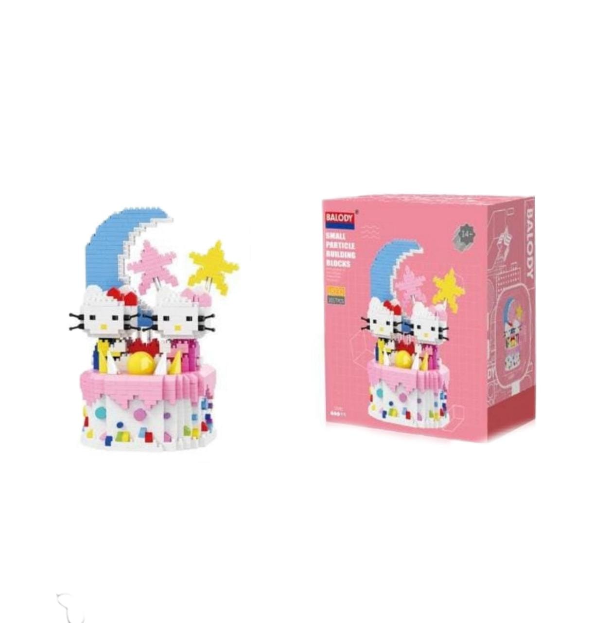 Mini Bloques de Construcción Hello Kitty Cumpleaños Pastel Tipo Lego