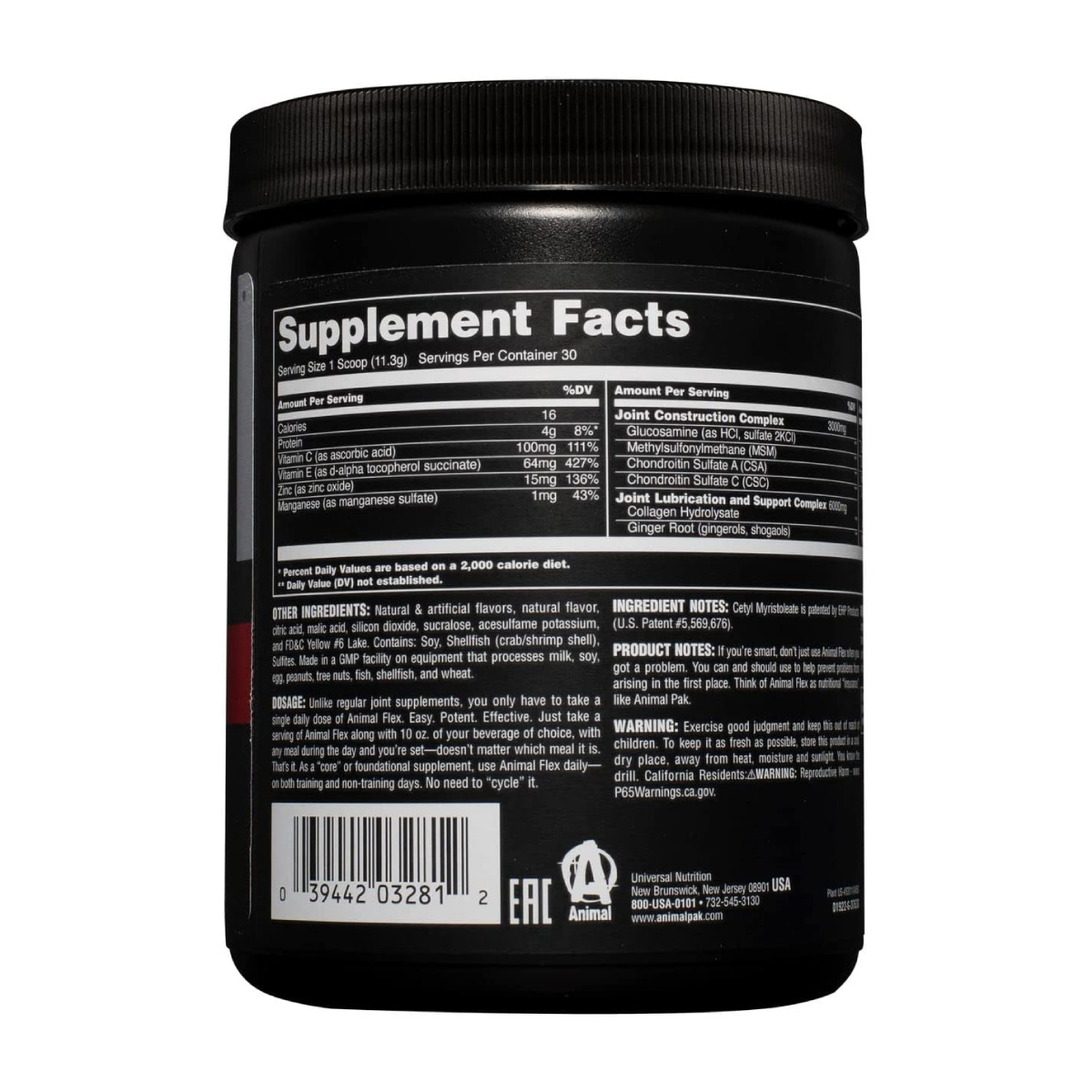 Universal Animal Flex en Polvo Repara tus Articulaciones 339g 30 Serv.