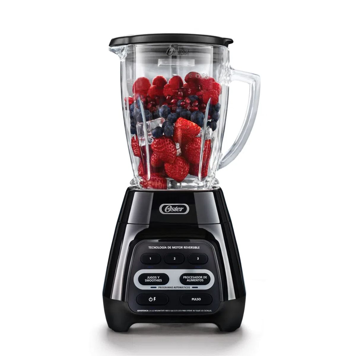 Licuadora Oster con tecnología reversible, negra