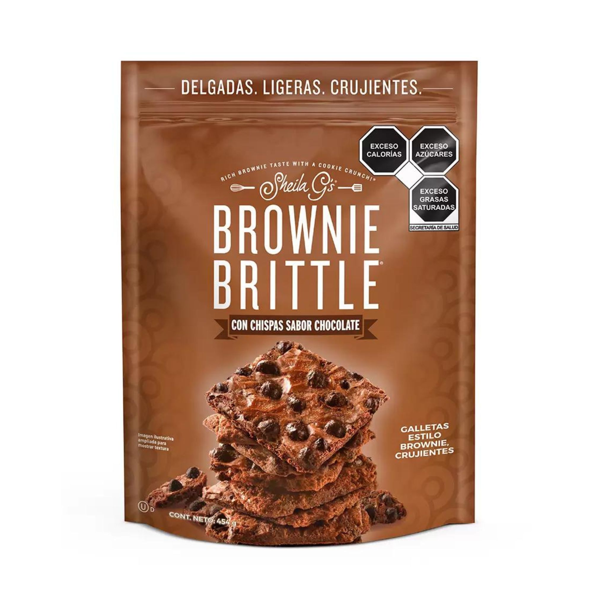 Brownie Brittle Con Chispas Sabor Chocolate Sheila G's 454g