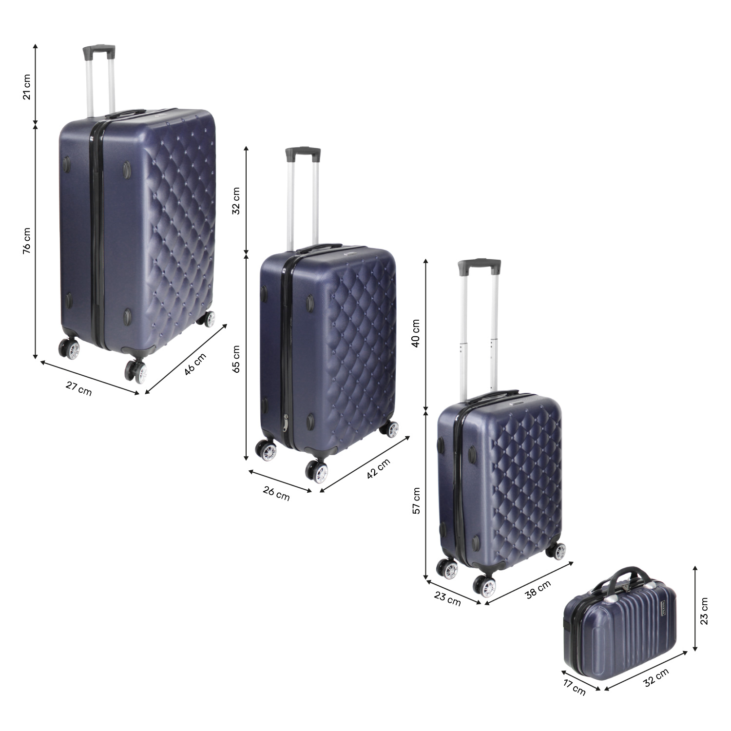 Set Juego 4 Maletas Viaje Resistentes 4 Ruedas 360 Premium Gris