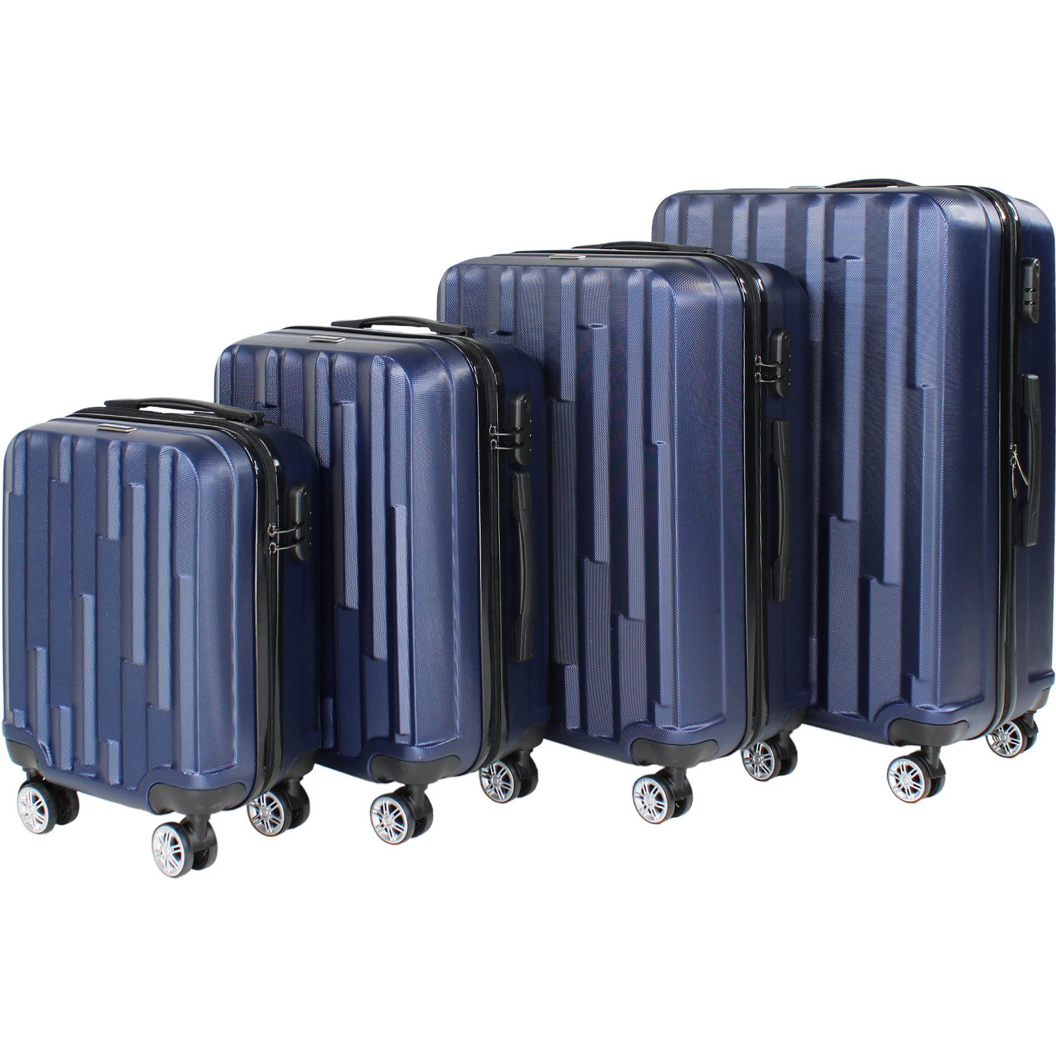 Set 4 Maletas Equipaje Viaje Ultra Resistente 4 Ruedas 360 Azules