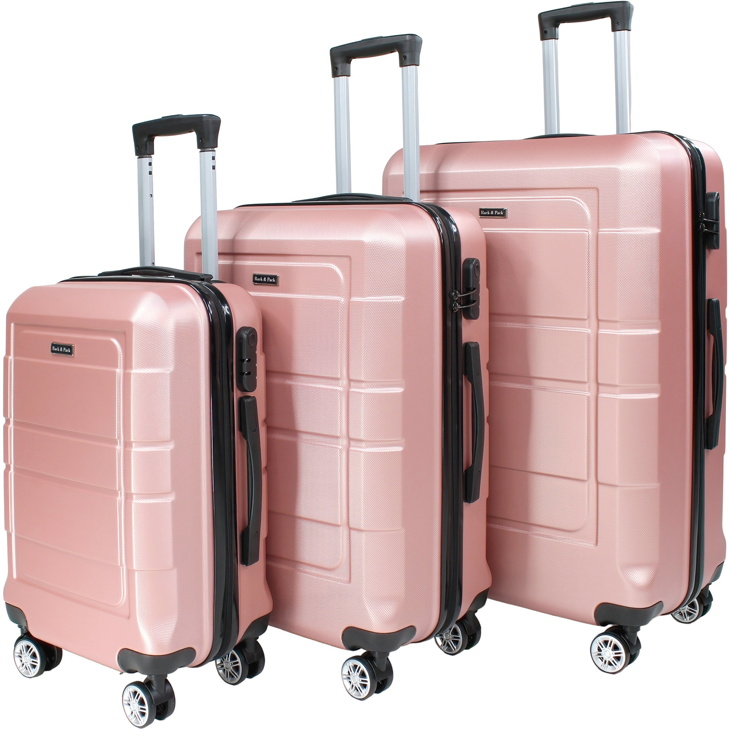 Set Maletas Rigidas Viaje Ultra Resistentes Rose Gold 3pz.