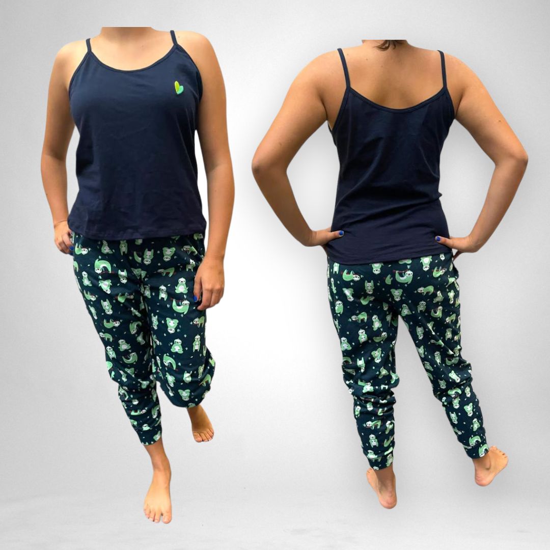 Lindo pijama suave de perezoso meditación de yoga para mujer