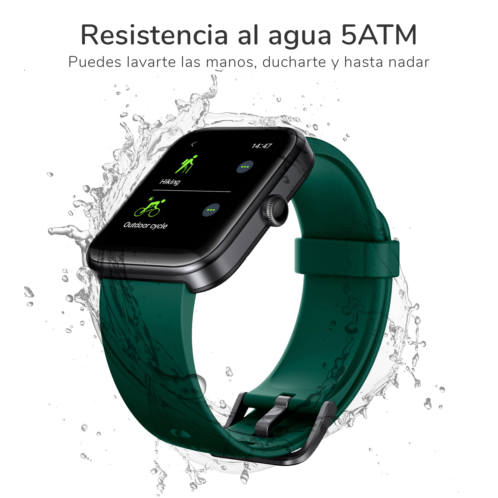 Smartwatch BINDEN ERA Hit Alexa Integrado Salud Deportes Verde y Negro