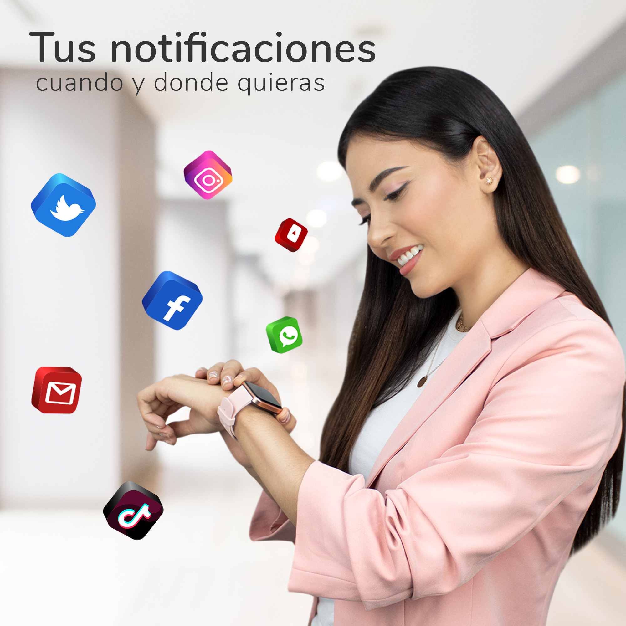 Smartwatch BINDEN ERA Hit Alexa Integrado Salud Deportes Verde y Negro