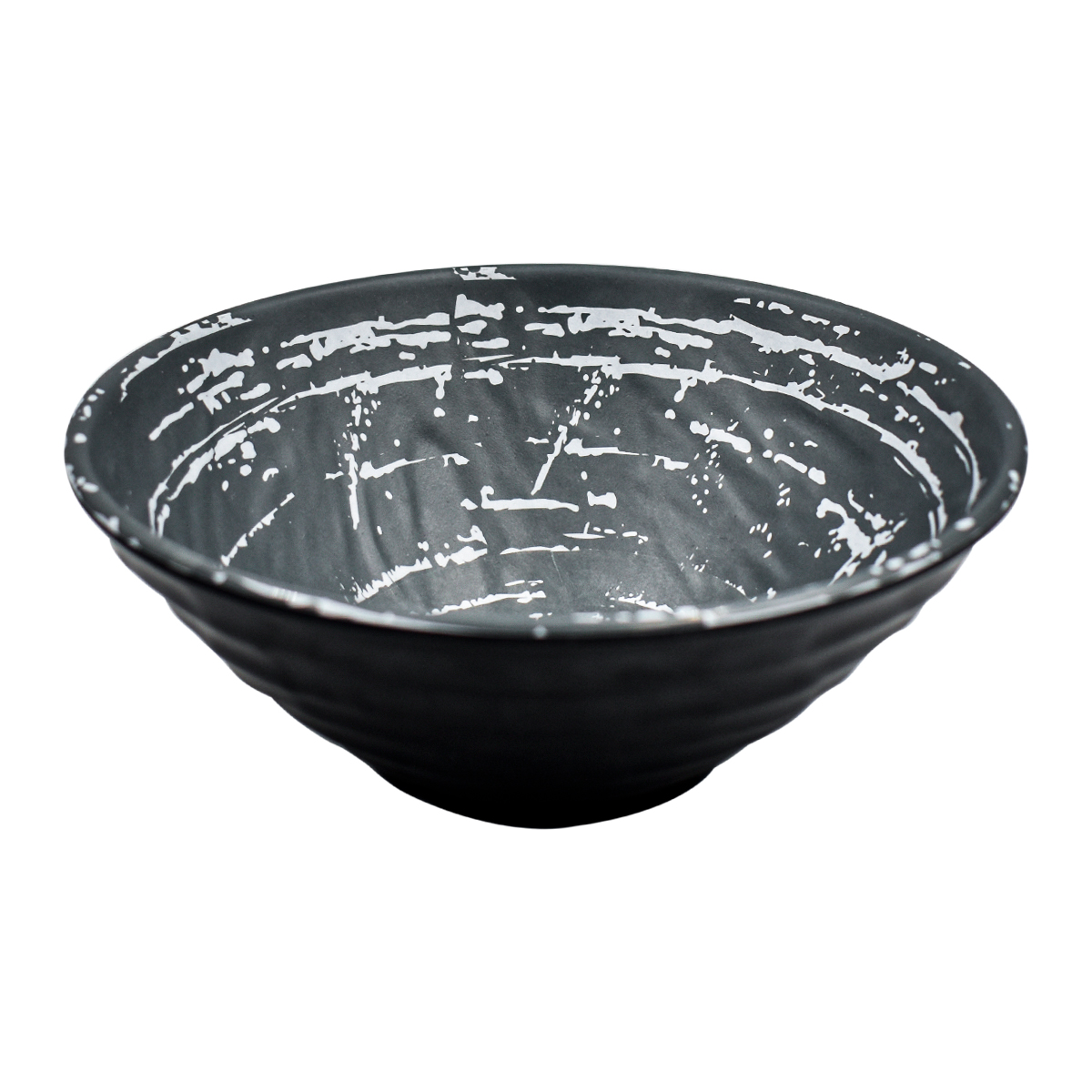 Ambient21 1725-581 Vajilla Moderna De Melamina Economica Marmol Negro 12 Piezas para 4 Personas