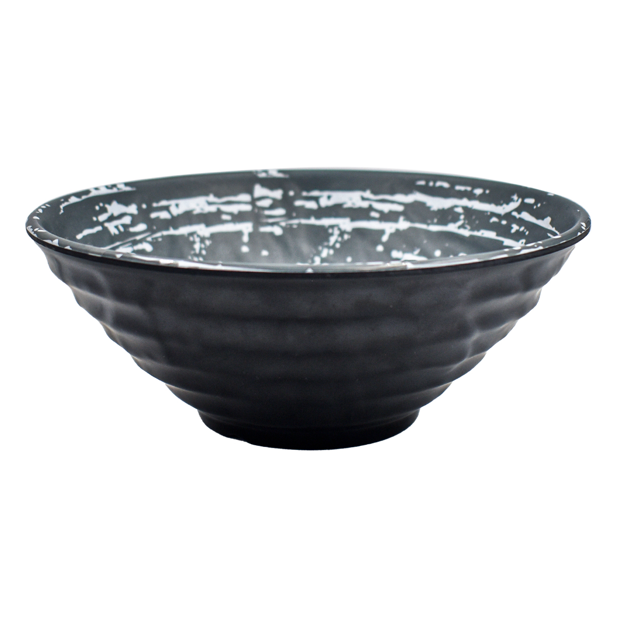 Ambient21 1725-581 Vajilla Moderna De Melamina Economica Marmol Negro 12 Piezas para 4 Personas