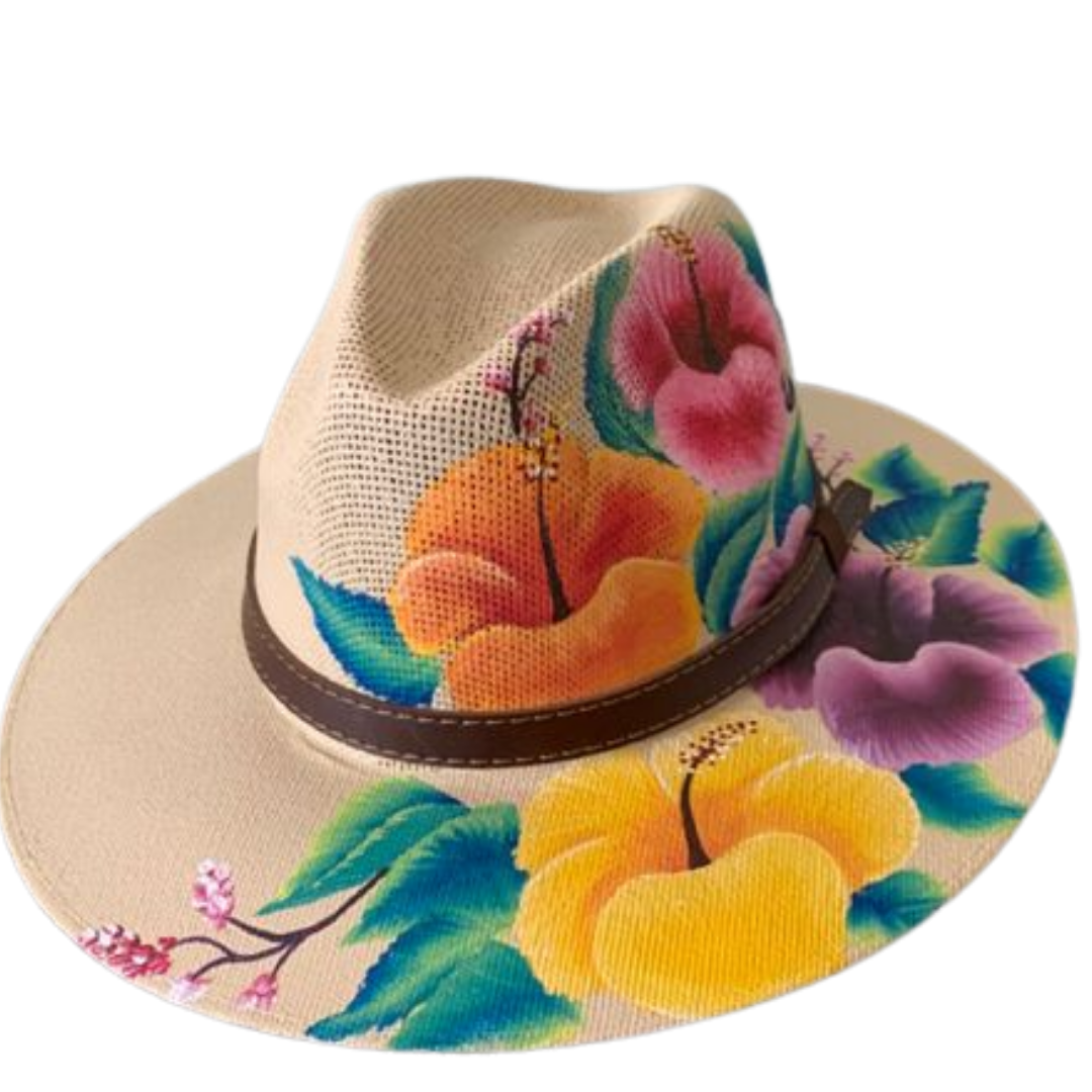 Sombrero Pintado con flores