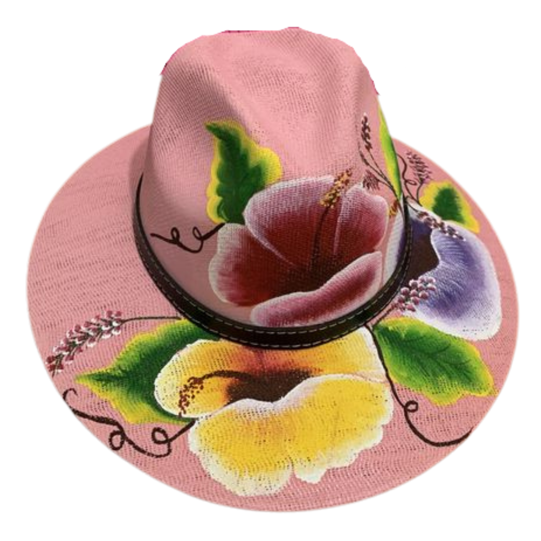 Sombrero Pintado con flores
