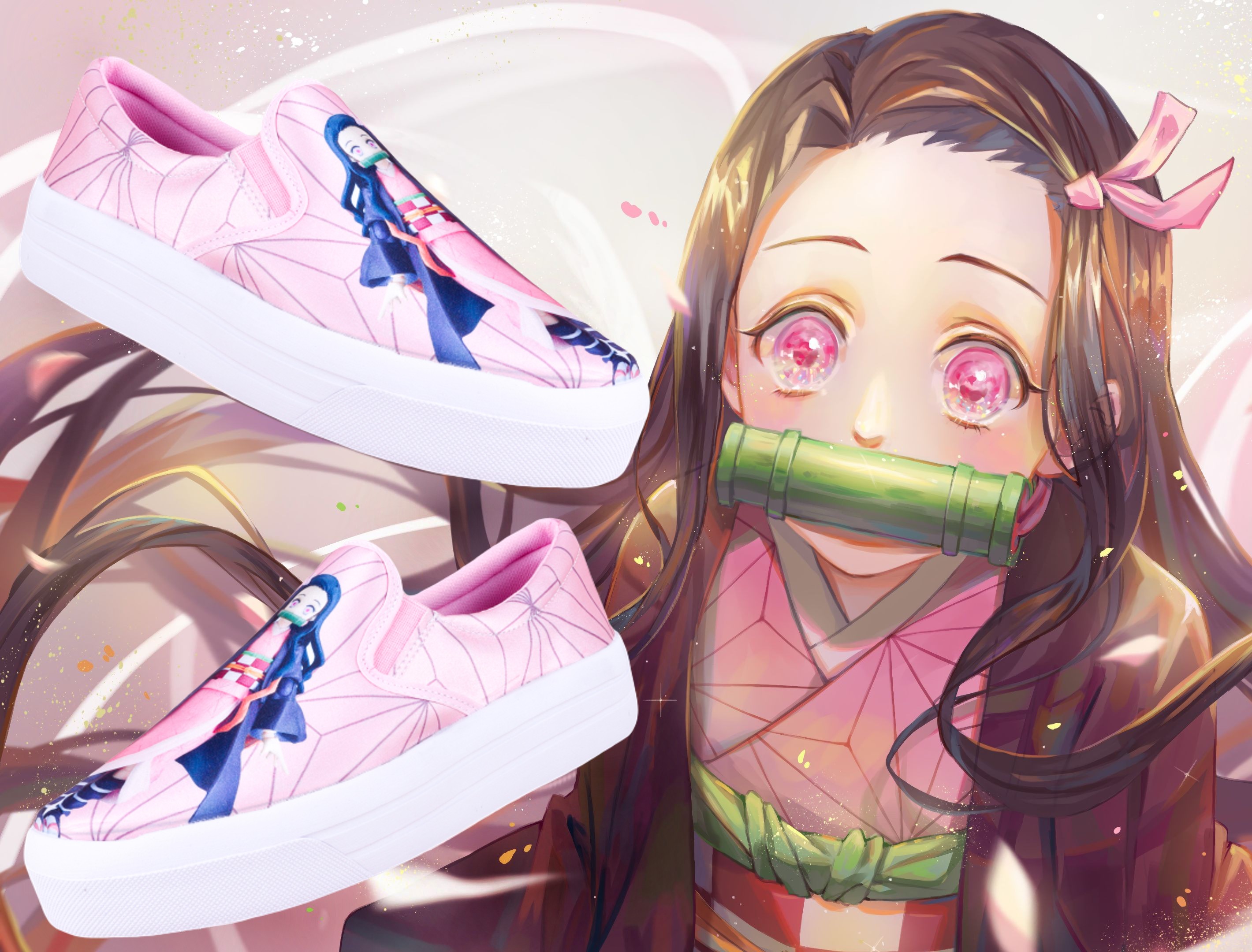 Tenis Nezuko Kamado Kimetsu Anime Elástico Slip On 430-2-rn.