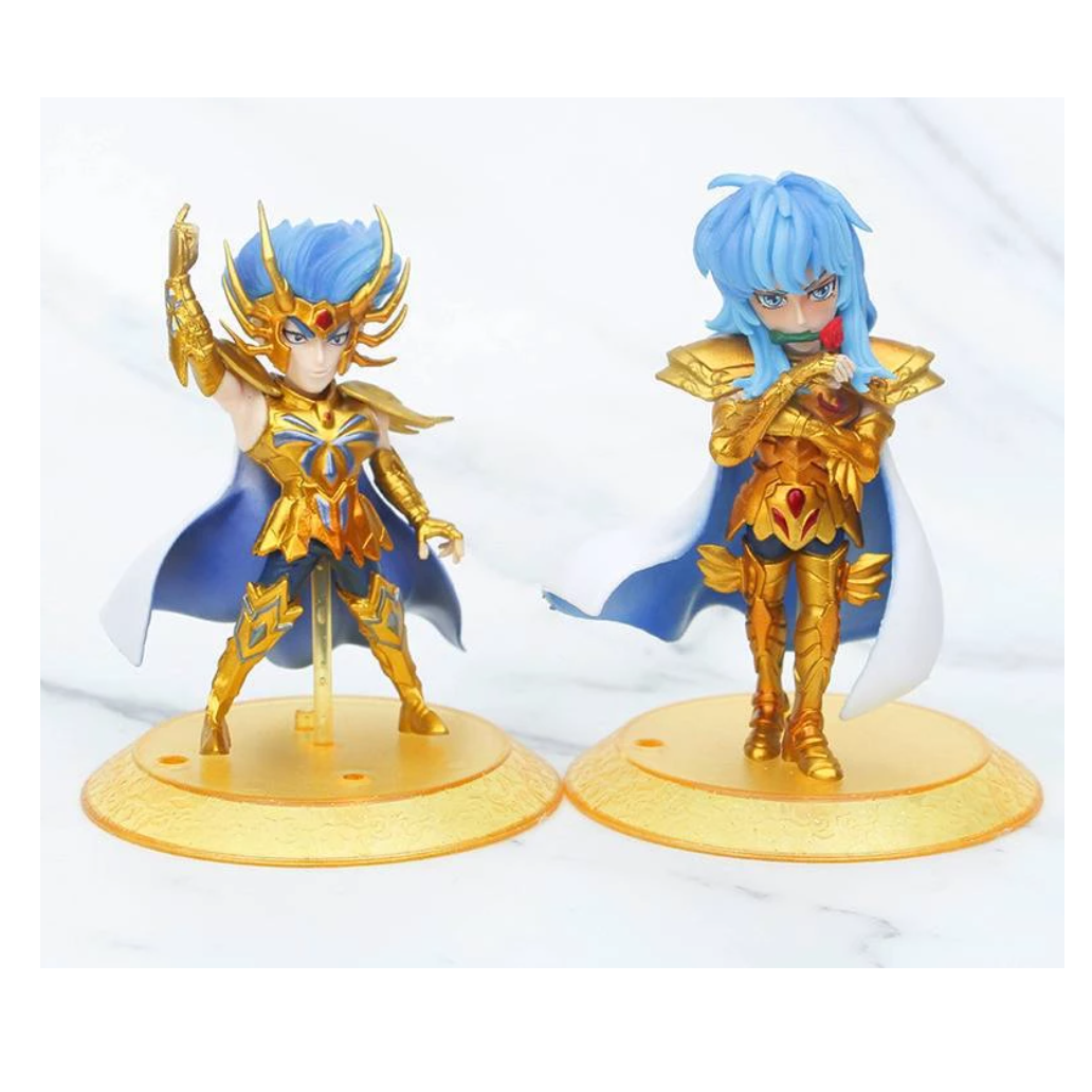 Kit 5 Juguetes Muñecos Figuras Caballeros Dorados de Zodiaco