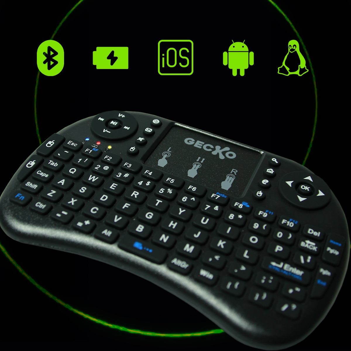 Mini Teclado Inalámbrico Smart Tv, Tv Box, Pc, Xbox Gecko