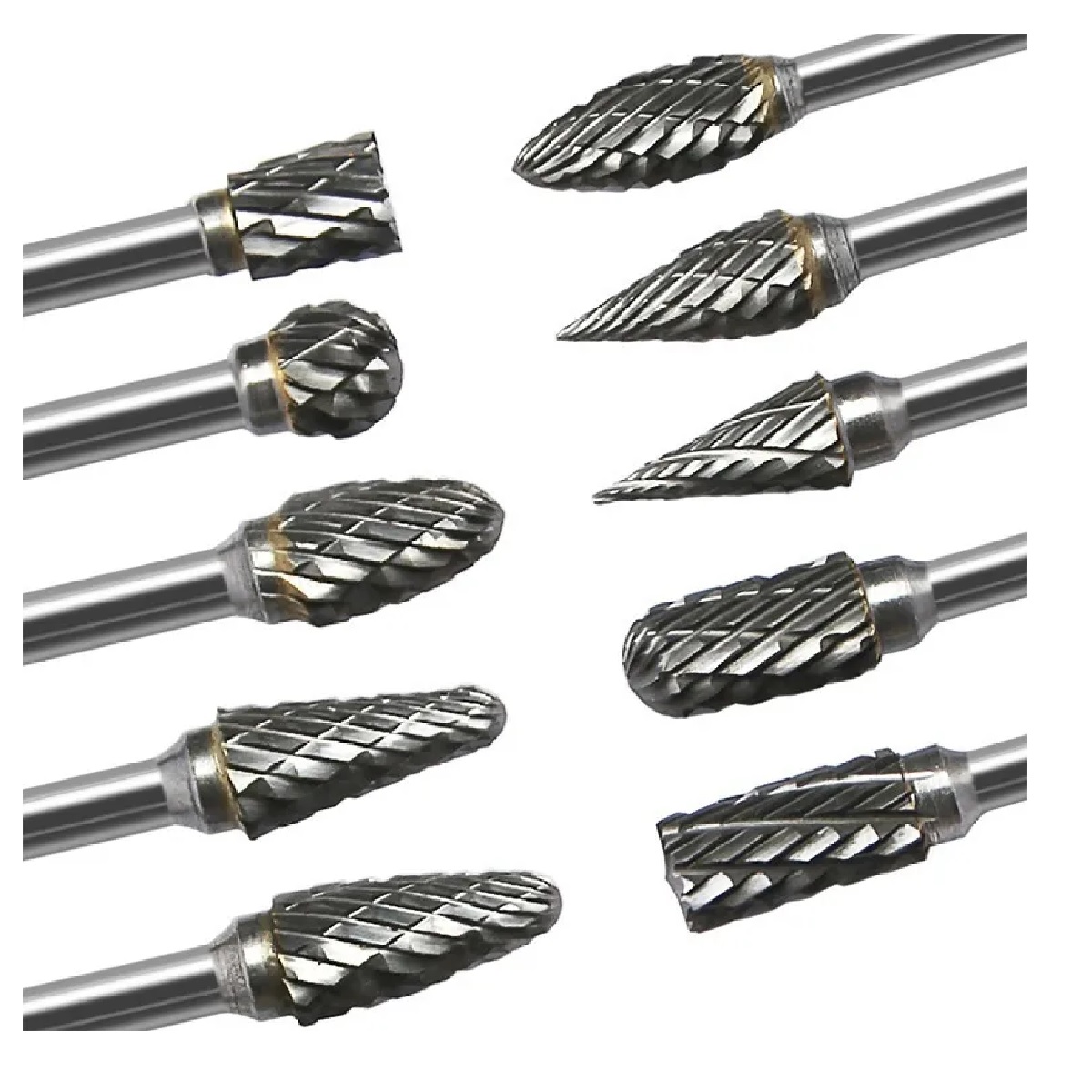 Set 10 Frese Rotative In Carburo Di Tungsteno - Lime Diamantate Per Trapano, Diametro 6mm