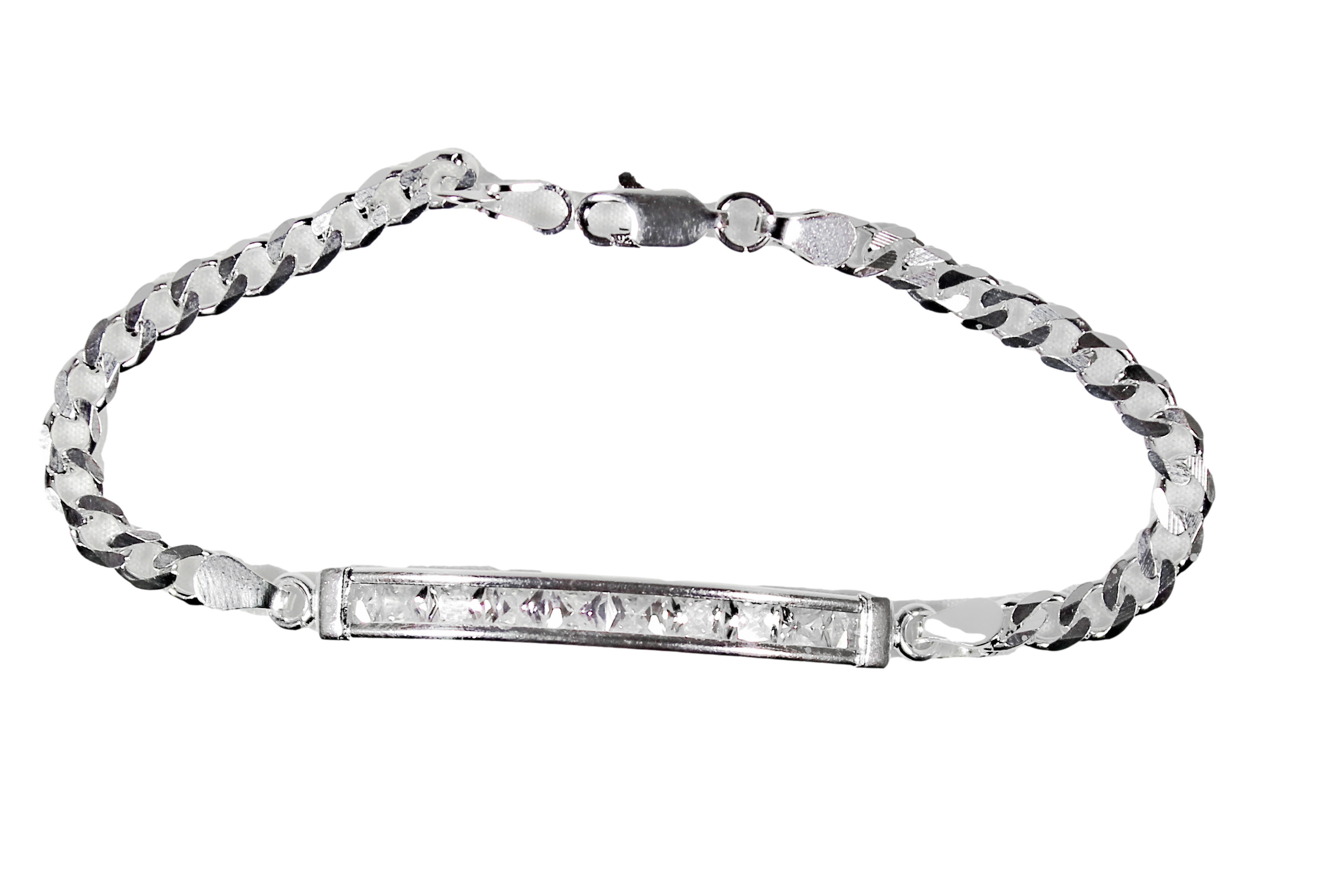 Esclava Pulsera de plata .925 para dama con zirconias incrustadas