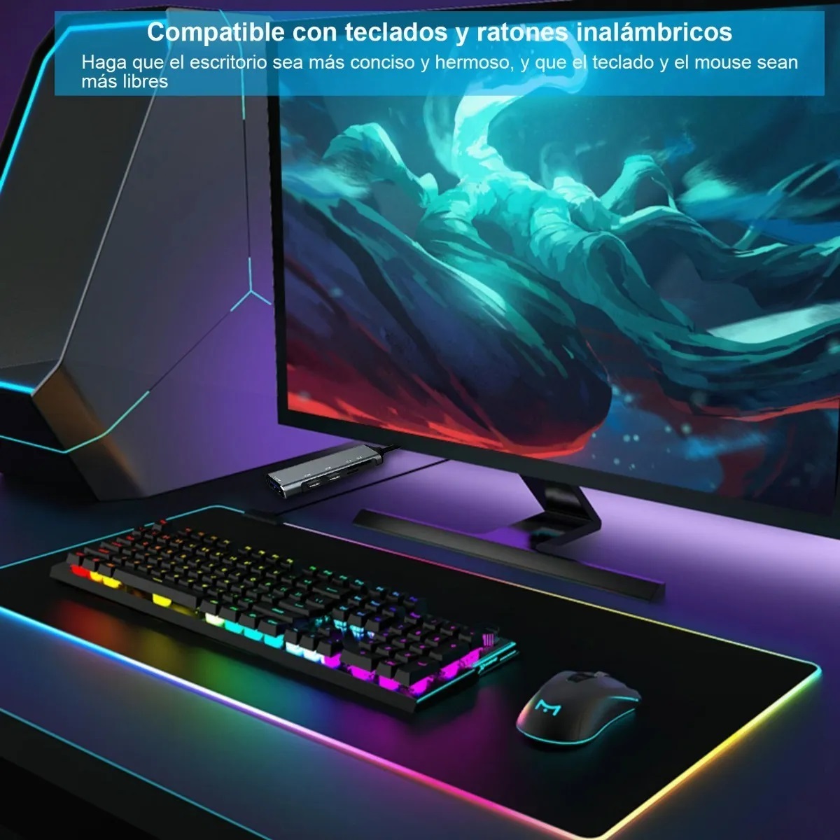 Adaptador Multipuerto 5 En 1 Con 3 Puertos Usb 3.0 Sd Tf