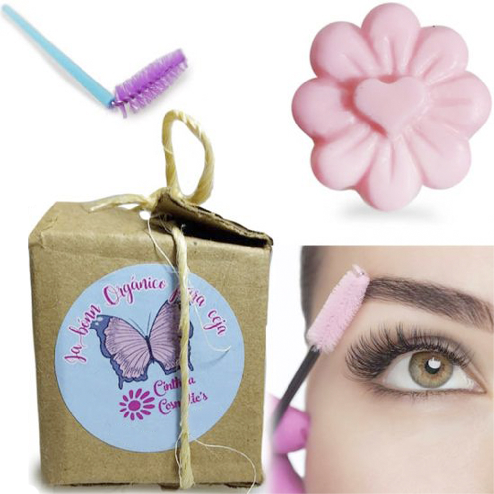 Jabon cejas organico con cepillo para peinar