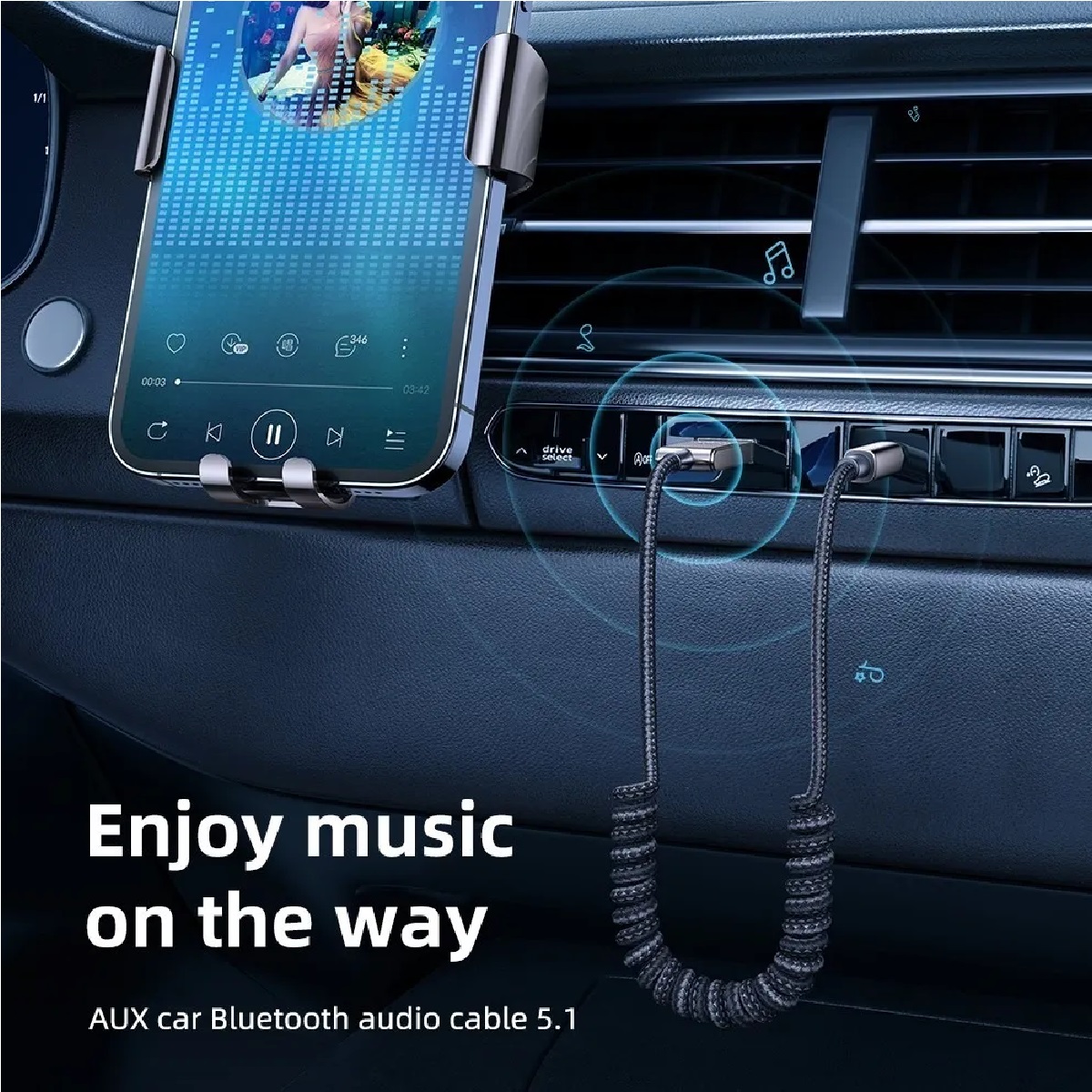 Receptor Usb Bluetooth 5.1 Para El Coche Con Toma Aux De 3,5