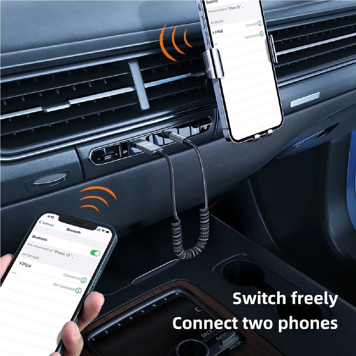 Receptor Usb Bluetooth 5.1 Para El Coche Con Toma Aux De 3,5
