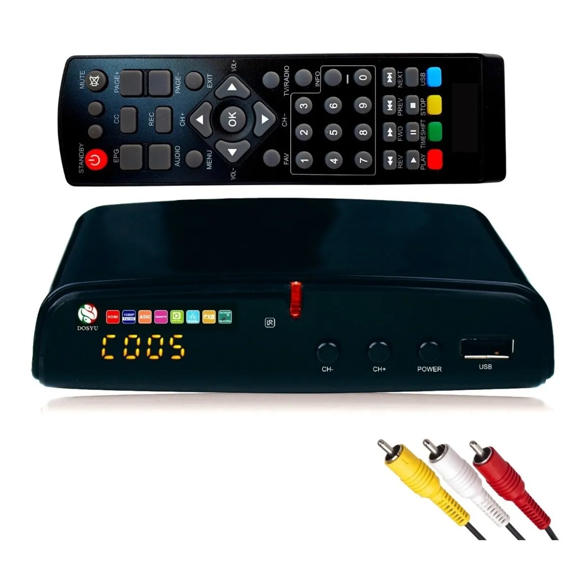 Convertidor 03 Decodificador Digital Señal Analoga Hd 