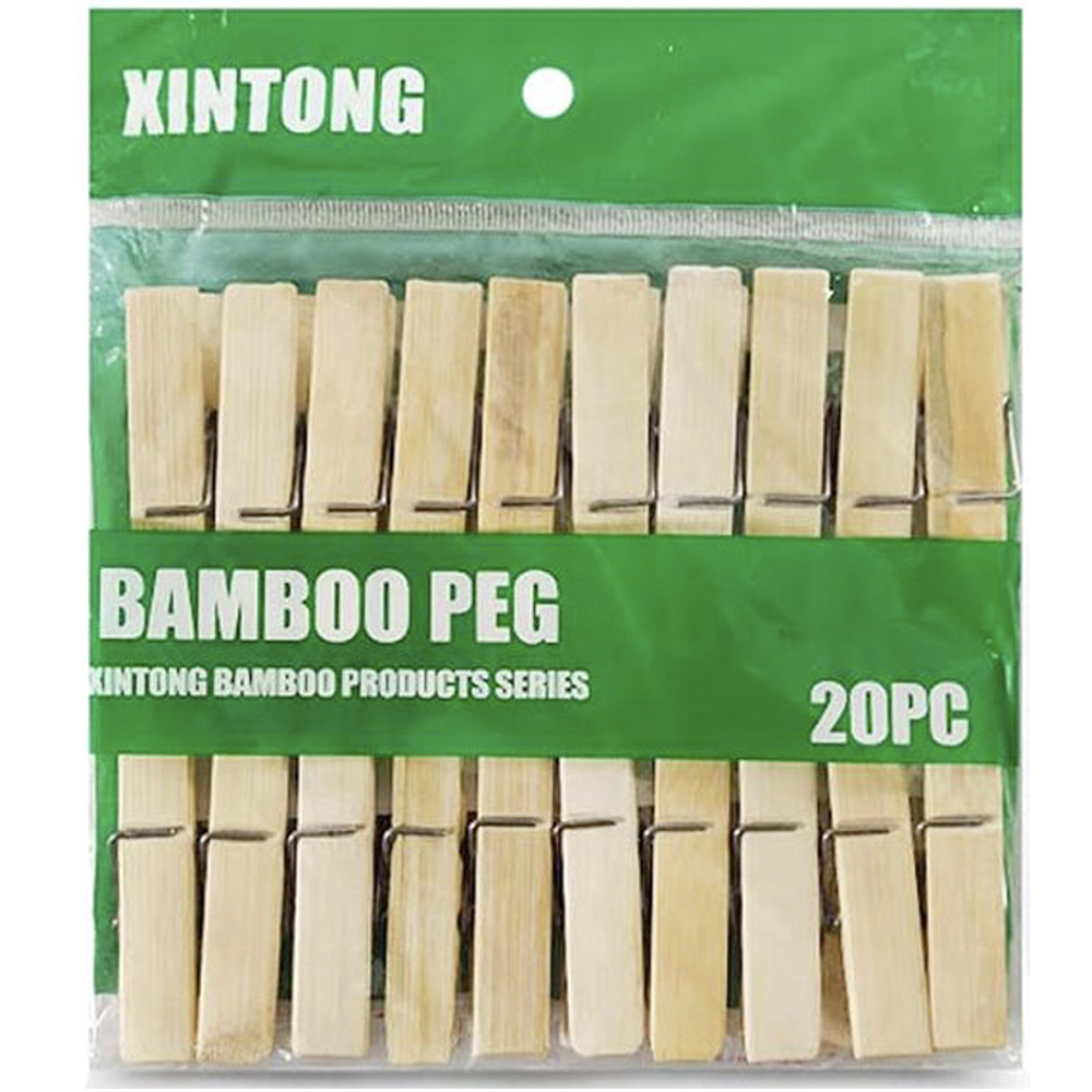 20 Pinza para ropa tendedero bambu 12 cm