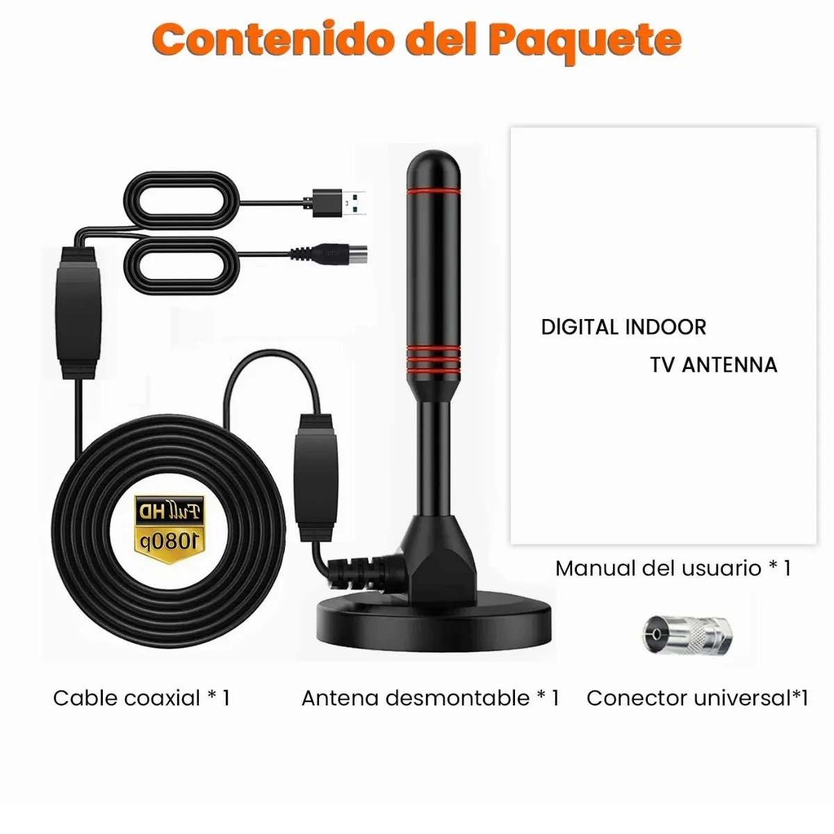 Antena De Tv Digital Para Interiores Antena Hdtv 4k 1080p
