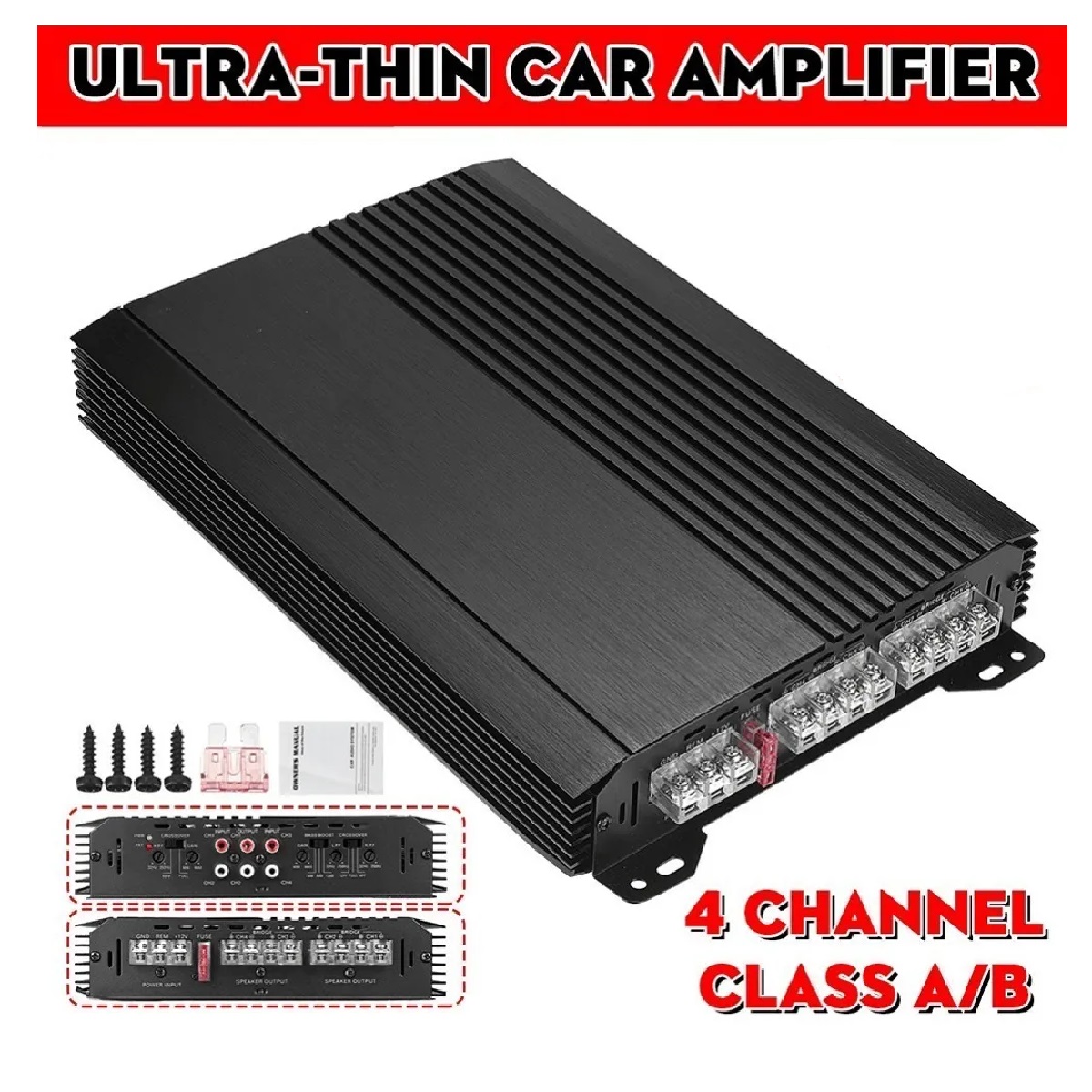 Amplificador De Audio Para Auto, 4 Canales 12.0v