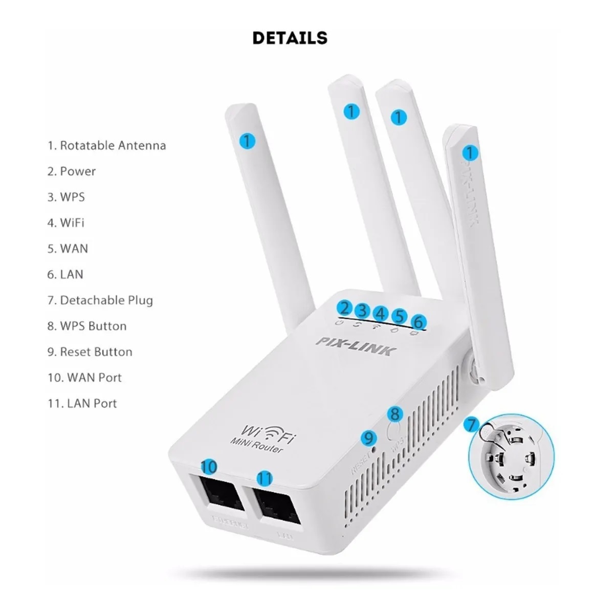 Amplificador Wifi, Repetidor De Señal Con 4 Antenas