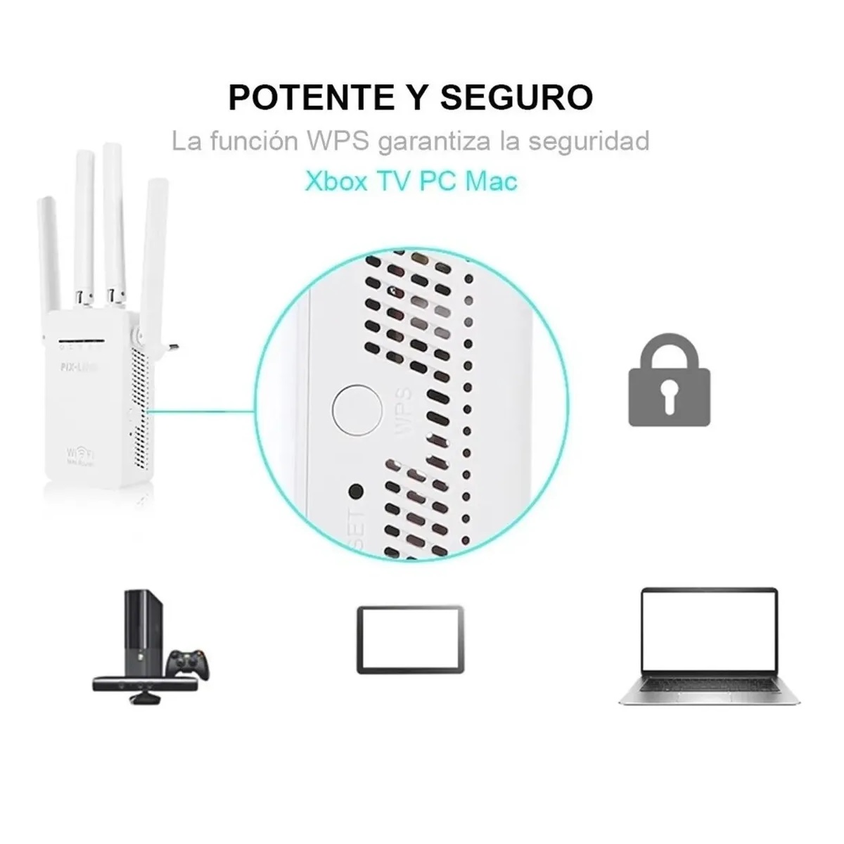 Amplificador Wifi, Repetidor De Señal Con 4 Antenas