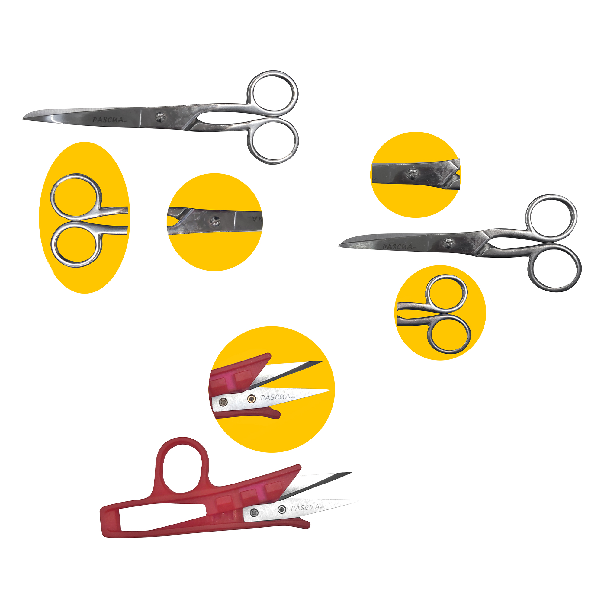 Set de 3 tijera para costura 13cm/5in, 18cm/7in y descosedora profesional para manualidad y trabajo,etc.