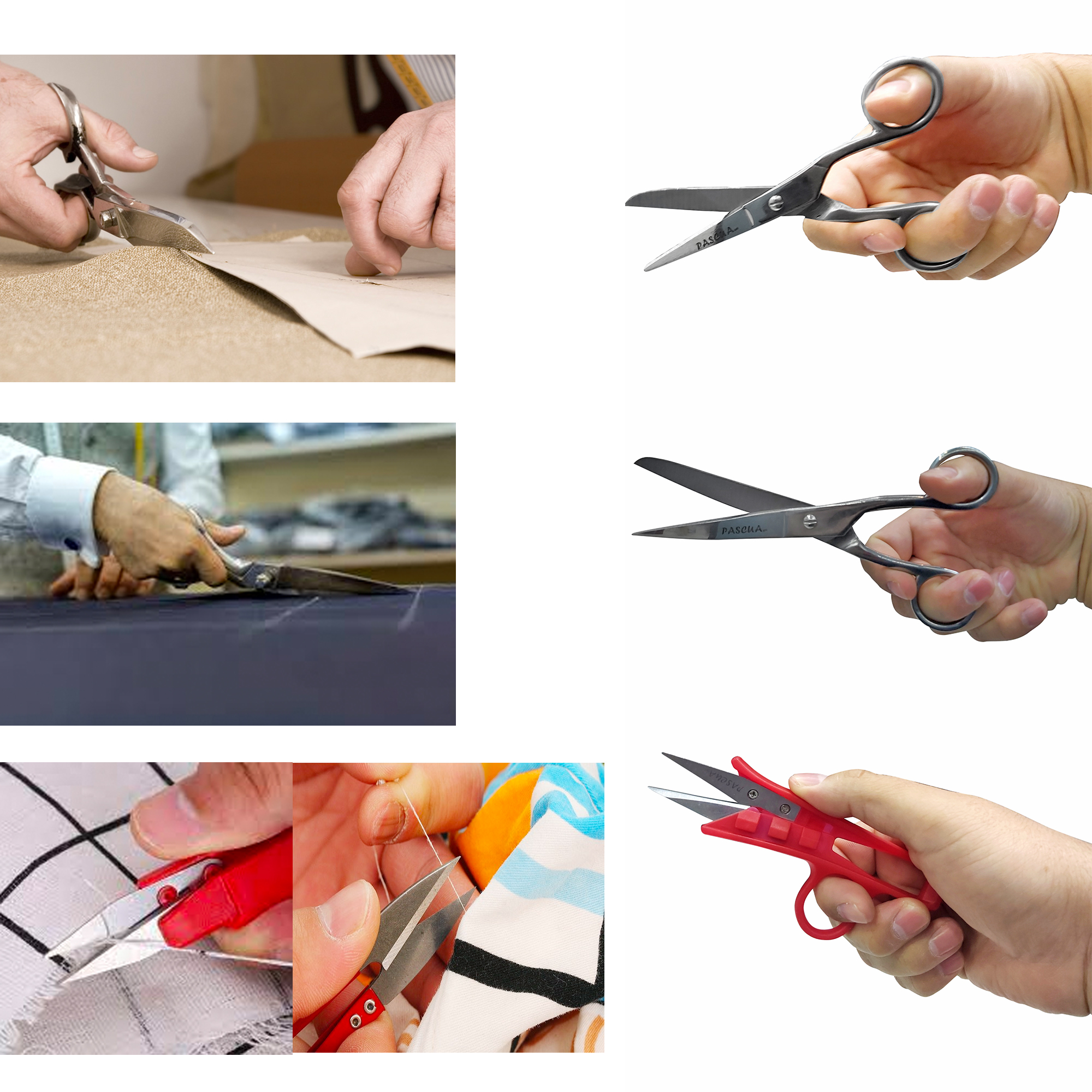 Set de 3 tijera para costura 13cm/5in, 18cm/7in y descosedora profesional para manualidad y trabajo,etc.