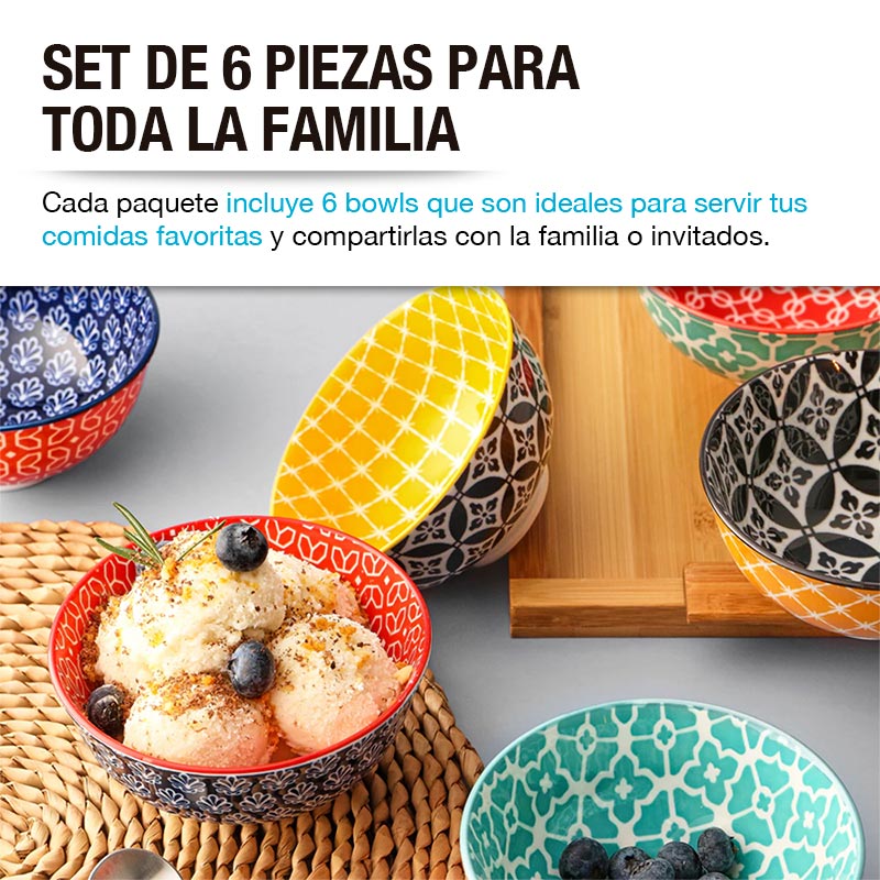 Vajilla Casa Litus Mod. Marbella 6 Piezas Platos Hondos de Cerámica