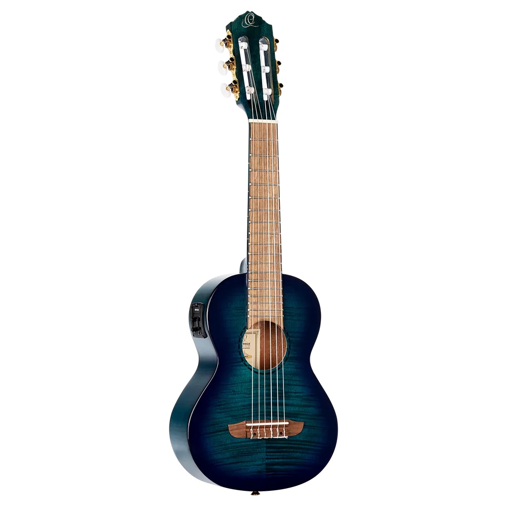 Guitarlele Ortega Guitars Azul Flamed Mahogany Con Funda 