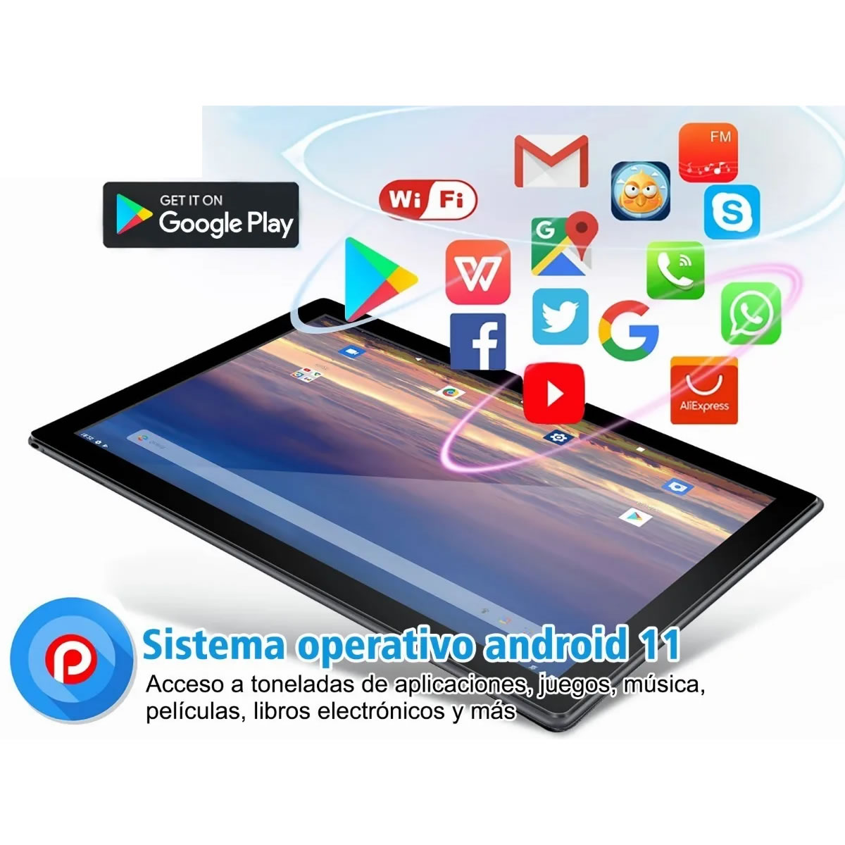 Tablet de 10.1 Pulgadas Android 11 64Gb Con Teclado Xgody TAB10