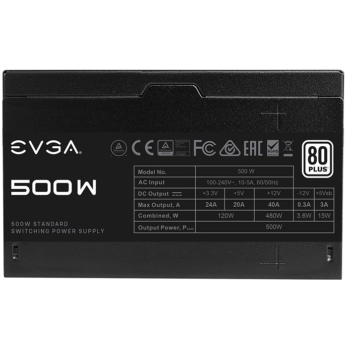 Fuente De Poder EVGA 500W 100-W1-0500-KR 80+