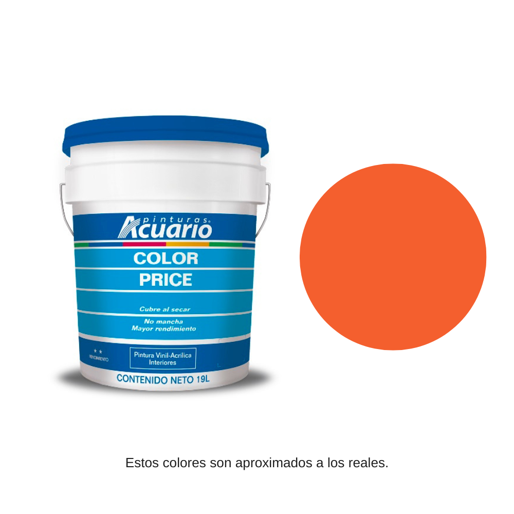 Pintura Color Price Color Naranja Intenso 19 Lt Acuario VA81590