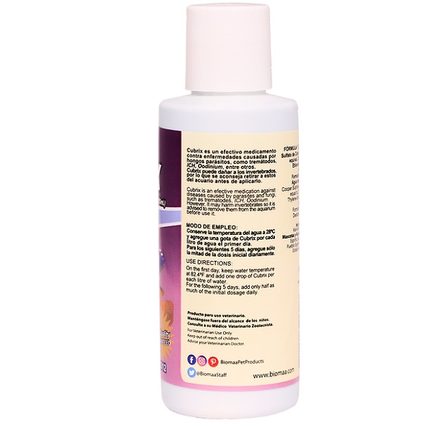Cubrix Cobre De 125 Ml Peces Parásitos Biomaa Acuario