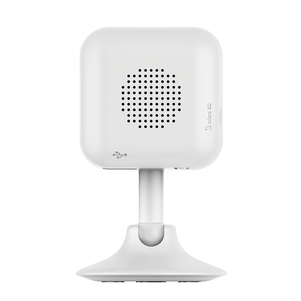 Camara Mini Wi-Fi 2 mepapixel Deteccion de movimiento Microfono y Bocina Para Audio de dos Vias Graba en memoria y en nube uso interior Vision 108*