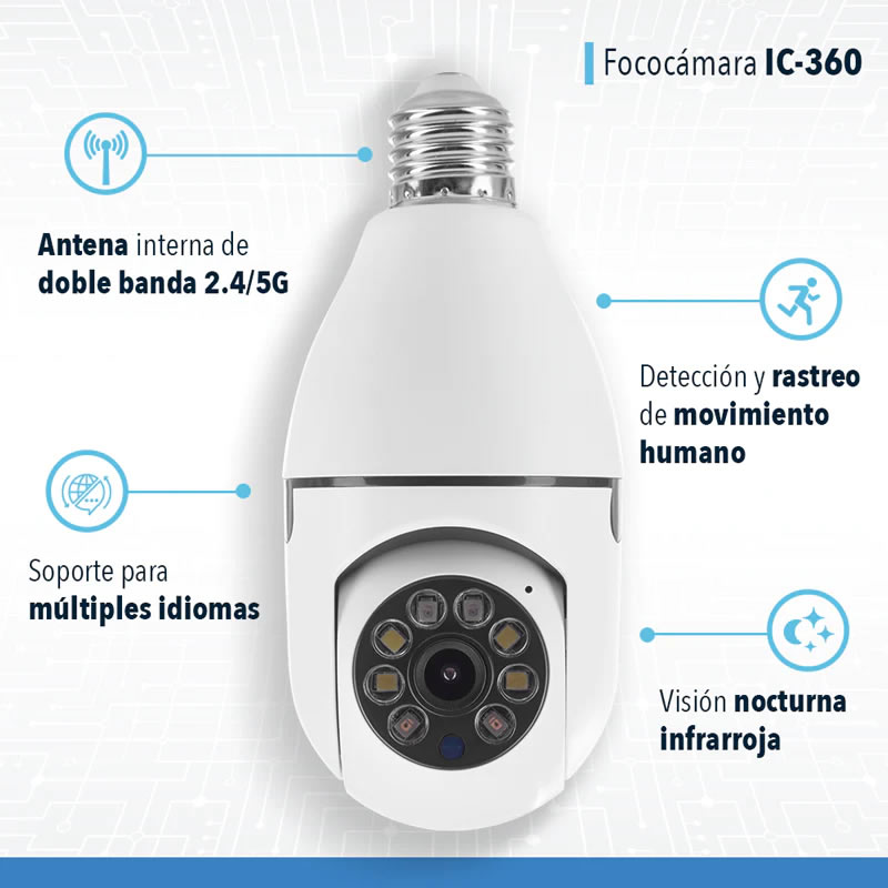 Fococámara IC-360 T0211-00 Con Visión Nocturna SMS