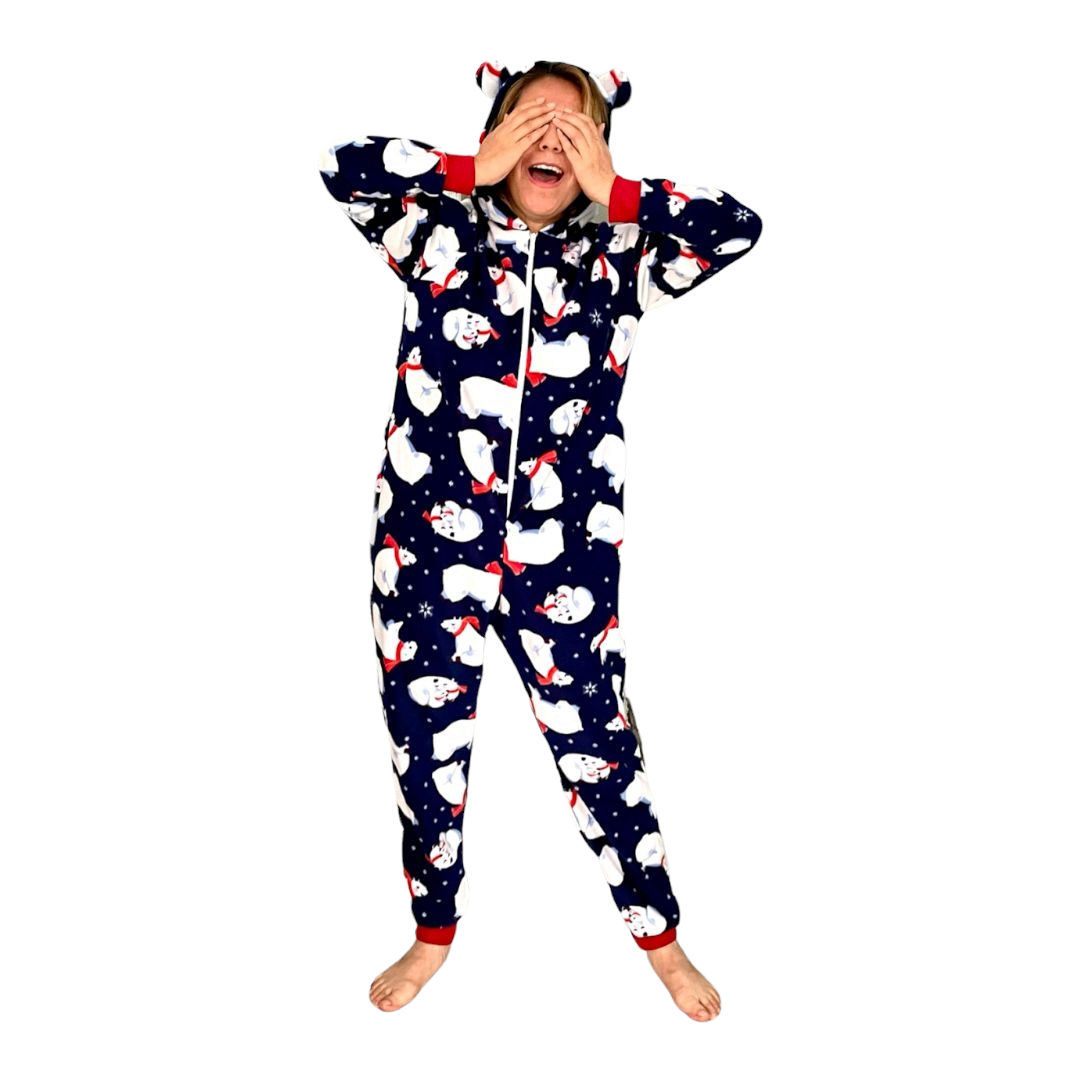 Pijama Mameluco Dama Suave Cómodo Caliente Oso Polar Lyndo  