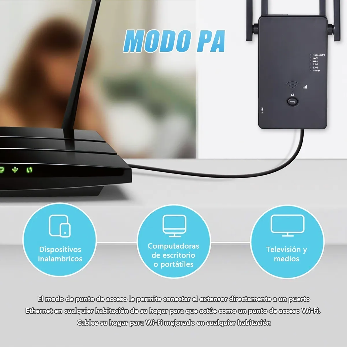 Repetidor Wifi 5g Amplificador Señal 1200mbps 110/230v Wps