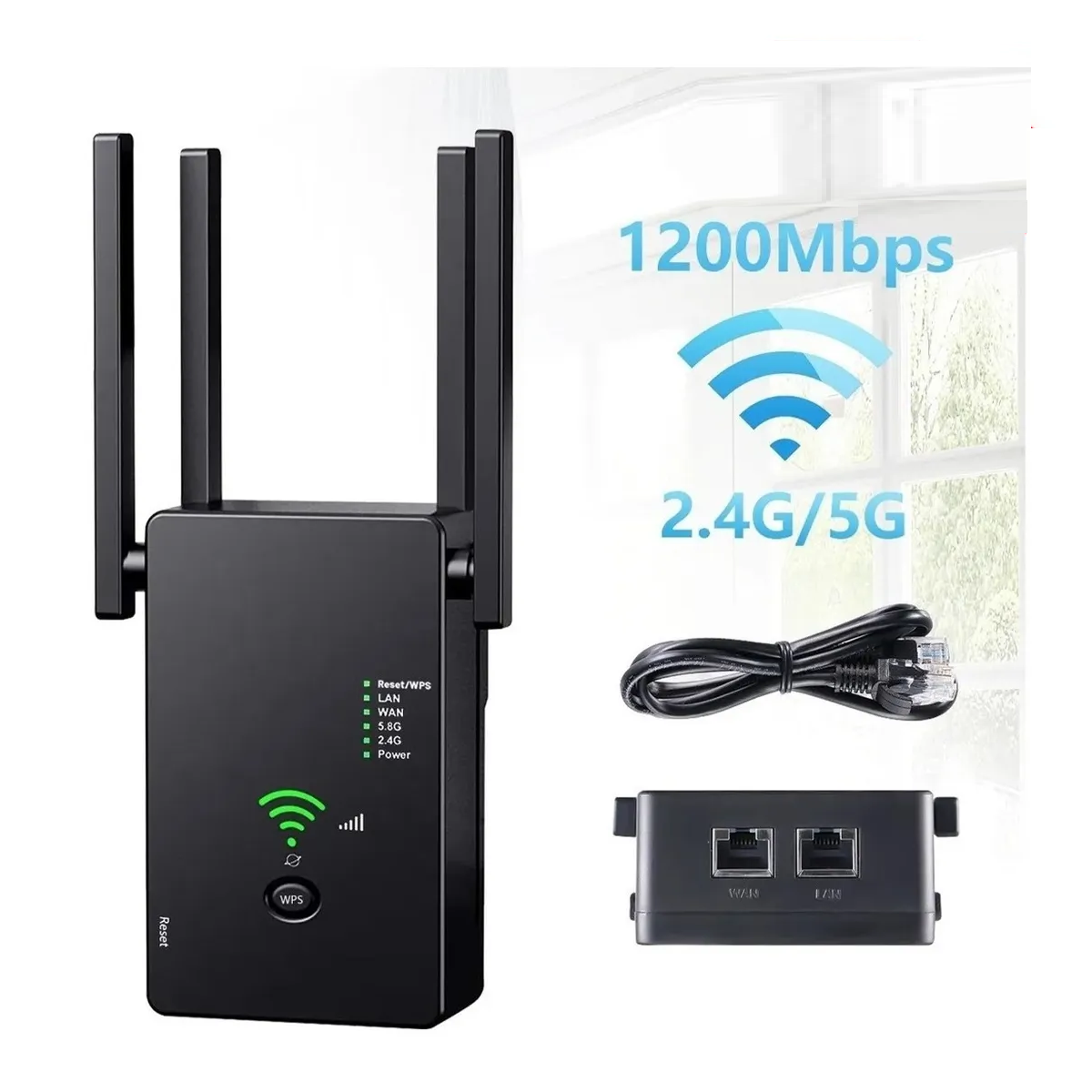 Repetidor De Señal Wifi 5g De 1200mbps 110/230v Wps