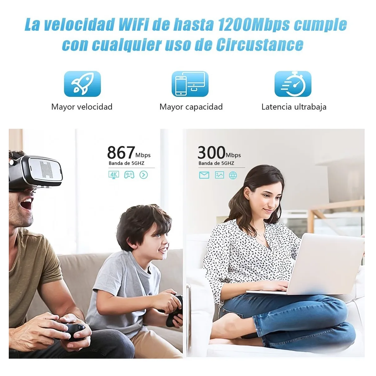 Repetidor De Señal Wifi 5g De 1200mbps 110/230v Wps