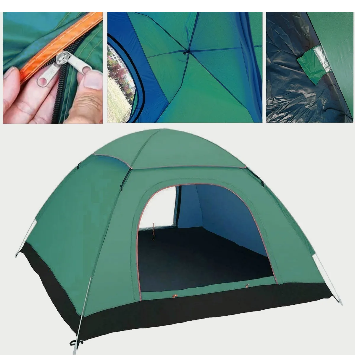 Tienda Casas De Campaña 3-4 Personas Camping Verde