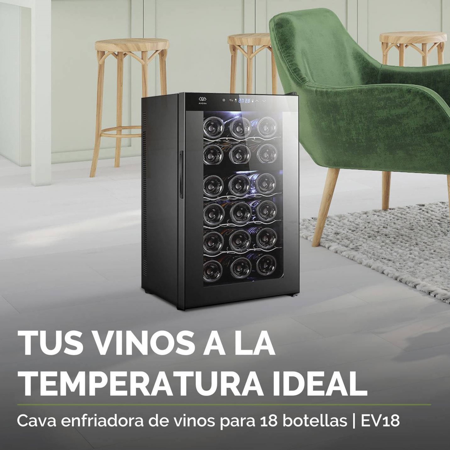 Cava Enfriadora De Vinos Avera EV18 Para 18 Botellas SMAC