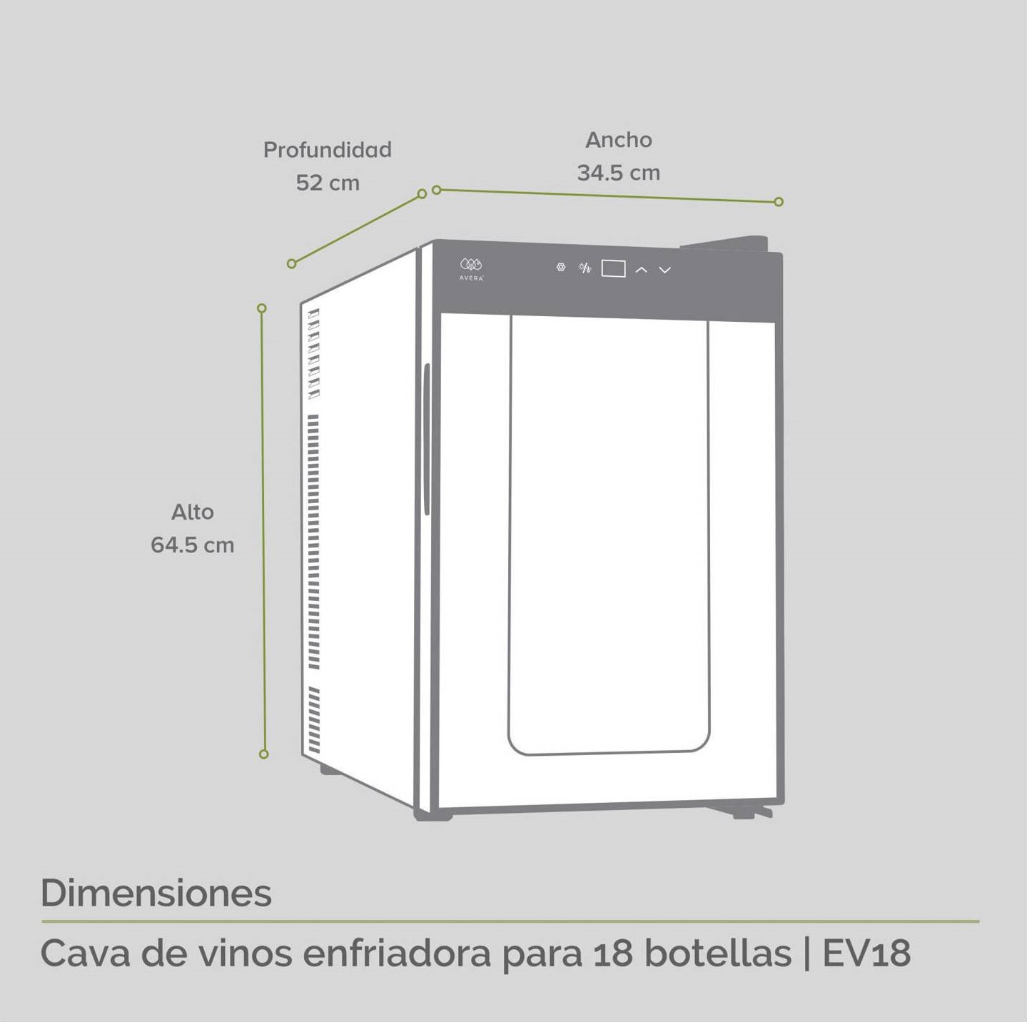 Cava Enfriadora De Vinos Avera EV18 Para 18 Botellas SMAC