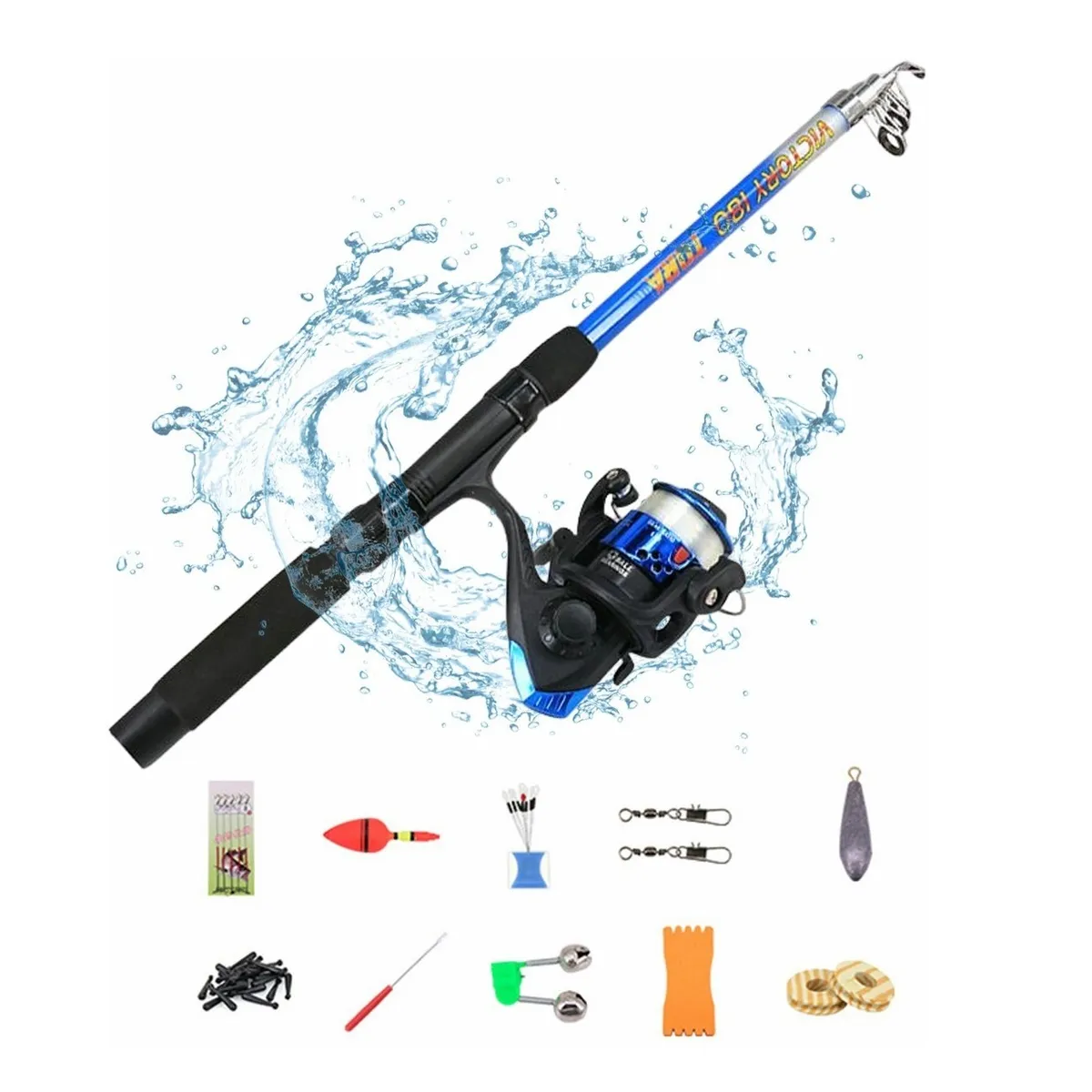  Kit Completo Pescar Juvenil Carrete De Caña De Pescar