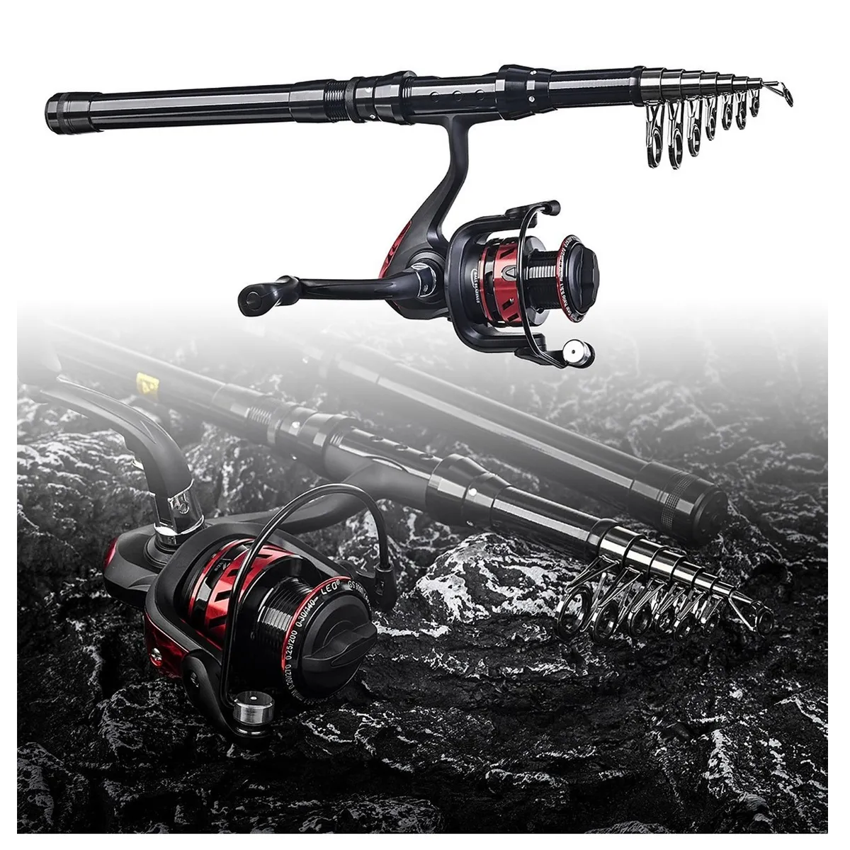 Carrete De Caña De Pescar Combo Kit Completo 1,8 M